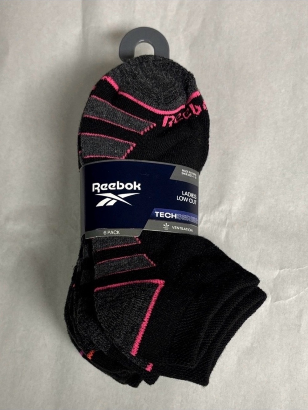 New Reebok Socks Women’s 6 Pair Black Low Cut Socks Casual Activewear Athletic